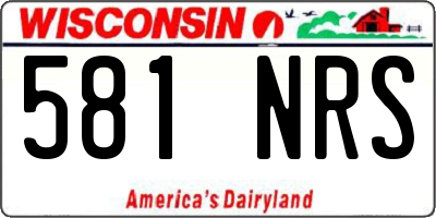 WI license plate 581NRS