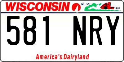 WI license plate 581NRY