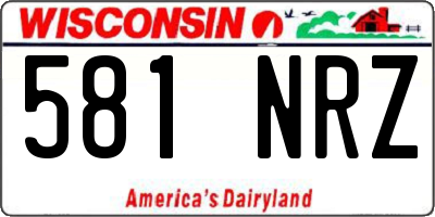WI license plate 581NRZ