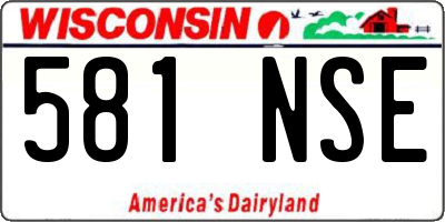 WI license plate 581NSE