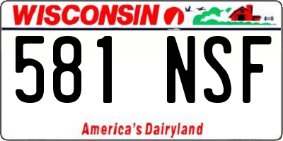 WI license plate 581NSF
