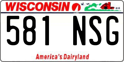 WI license plate 581NSG