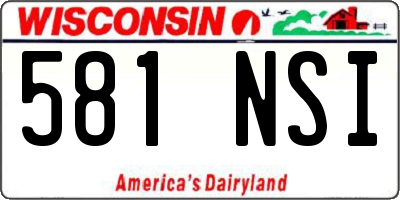 WI license plate 581NSI