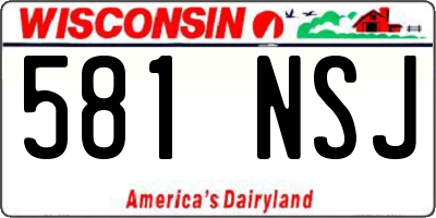 WI license plate 581NSJ