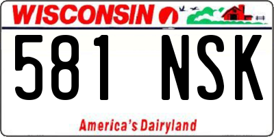 WI license plate 581NSK
