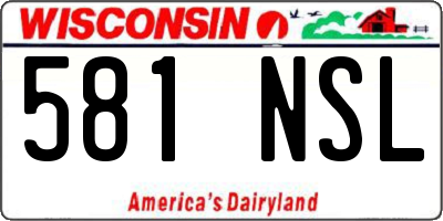 WI license plate 581NSL