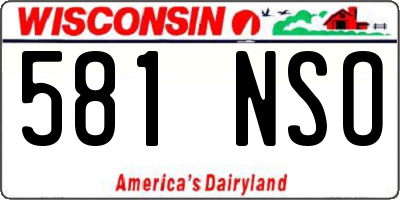 WI license plate 581NSO