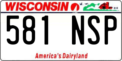 WI license plate 581NSP