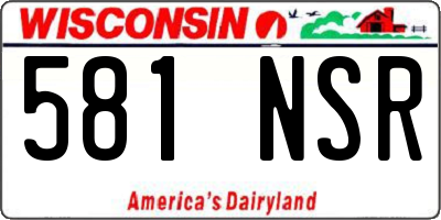 WI license plate 581NSR