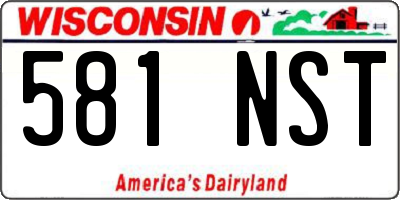 WI license plate 581NST