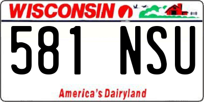 WI license plate 581NSU