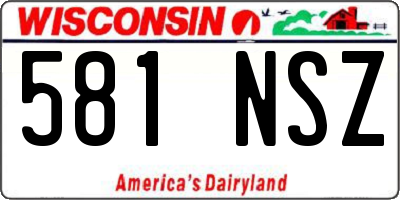 WI license plate 581NSZ