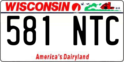 WI license plate 581NTC