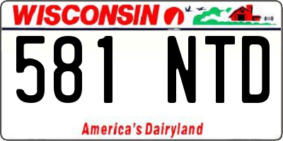 WI license plate 581NTD