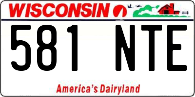 WI license plate 581NTE