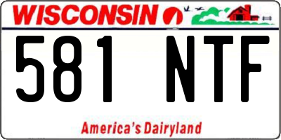 WI license plate 581NTF