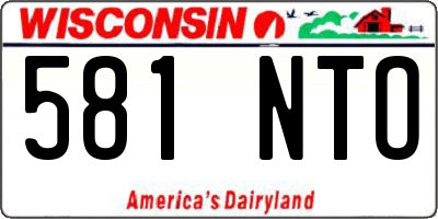 WI license plate 581NTO