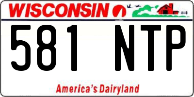 WI license plate 581NTP