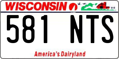 WI license plate 581NTS