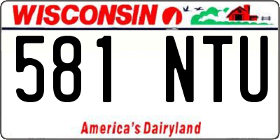 WI license plate 581NTU