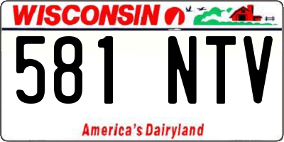 WI license plate 581NTV