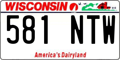 WI license plate 581NTW
