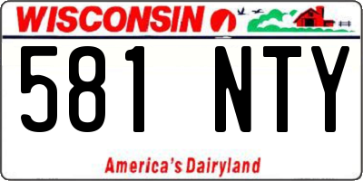 WI license plate 581NTY