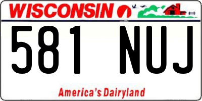 WI license plate 581NUJ