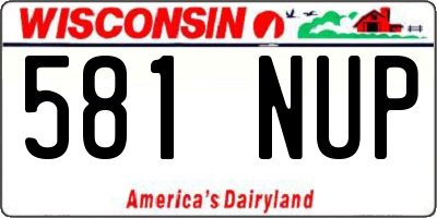 WI license plate 581NUP