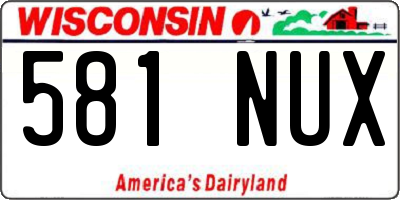 WI license plate 581NUX