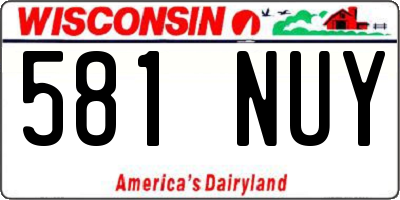 WI license plate 581NUY