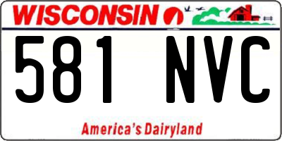WI license plate 581NVC