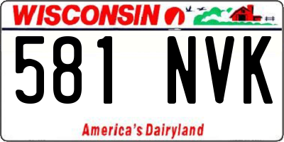 WI license plate 581NVK