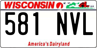 WI license plate 581NVL