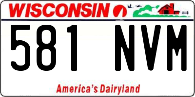 WI license plate 581NVM