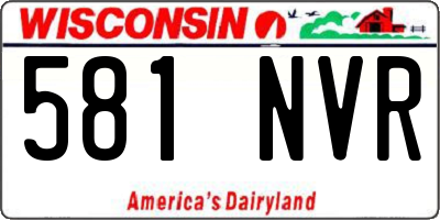 WI license plate 581NVR