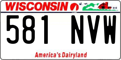 WI license plate 581NVW