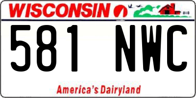WI license plate 581NWC