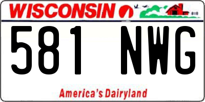 WI license plate 581NWG