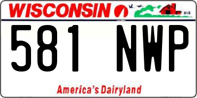 WI license plate 581NWP