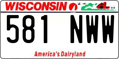 WI license plate 581NWW