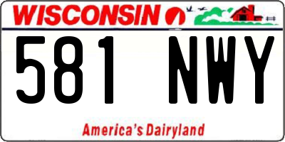 WI license plate 581NWY