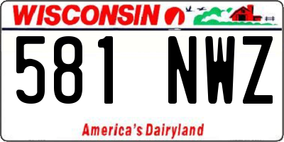 WI license plate 581NWZ