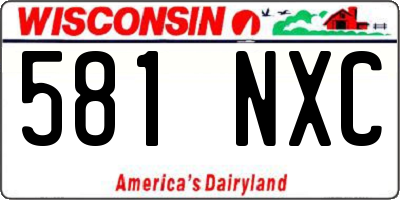 WI license plate 581NXC
