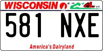 WI license plate 581NXE