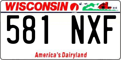 WI license plate 581NXF