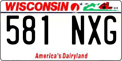 WI license plate 581NXG