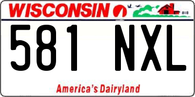 WI license plate 581NXL