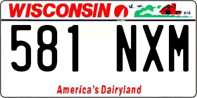 WI license plate 581NXM