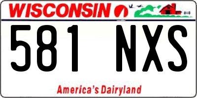 WI license plate 581NXS